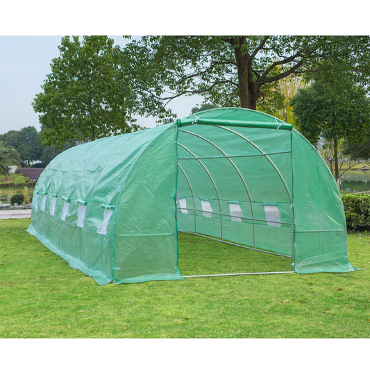 Outsunny 26.2' x10' x 6.7' Large Walk in Tunnel Greenhouse Garden